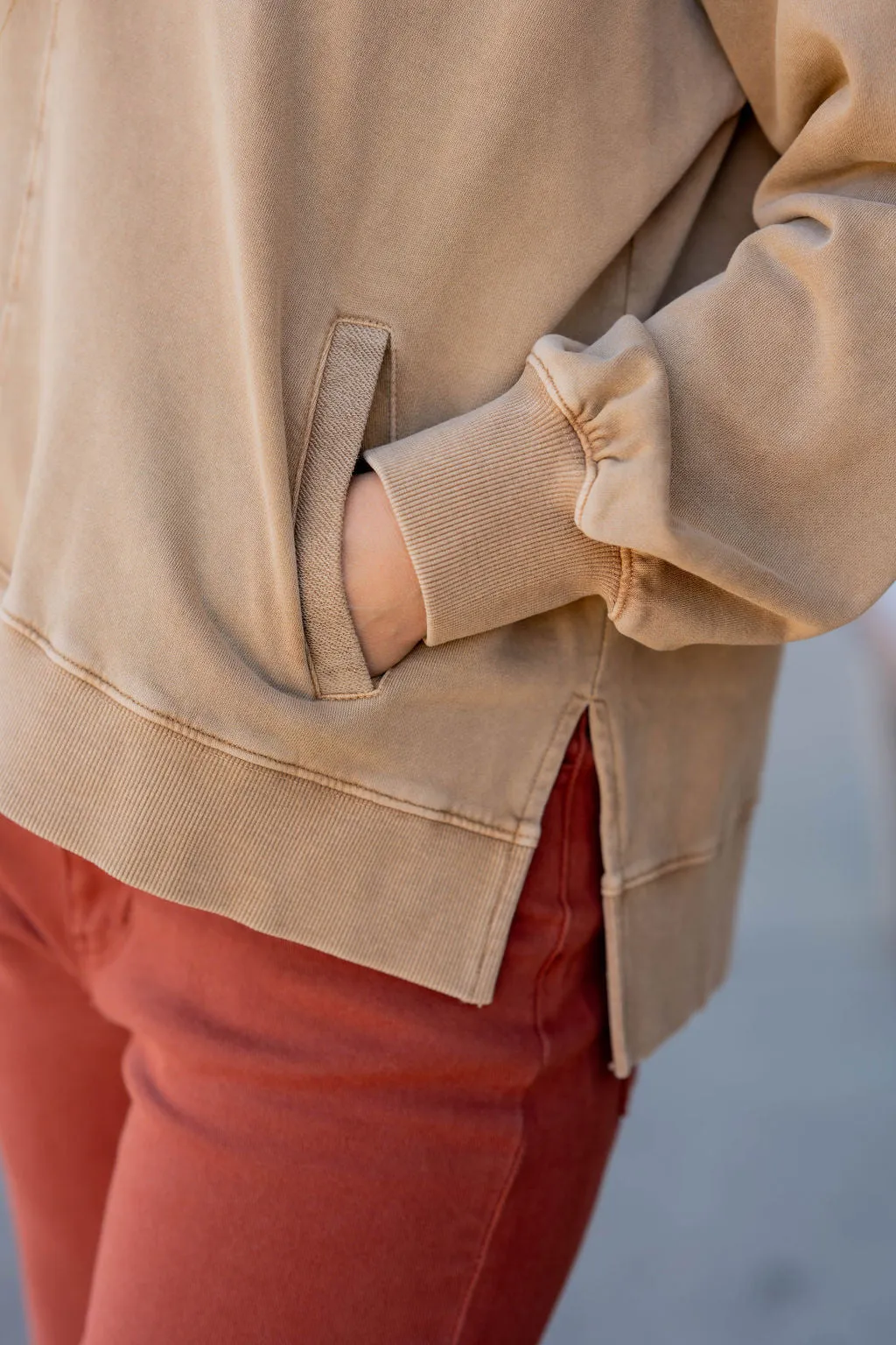 Oversized Side Slit Pullover