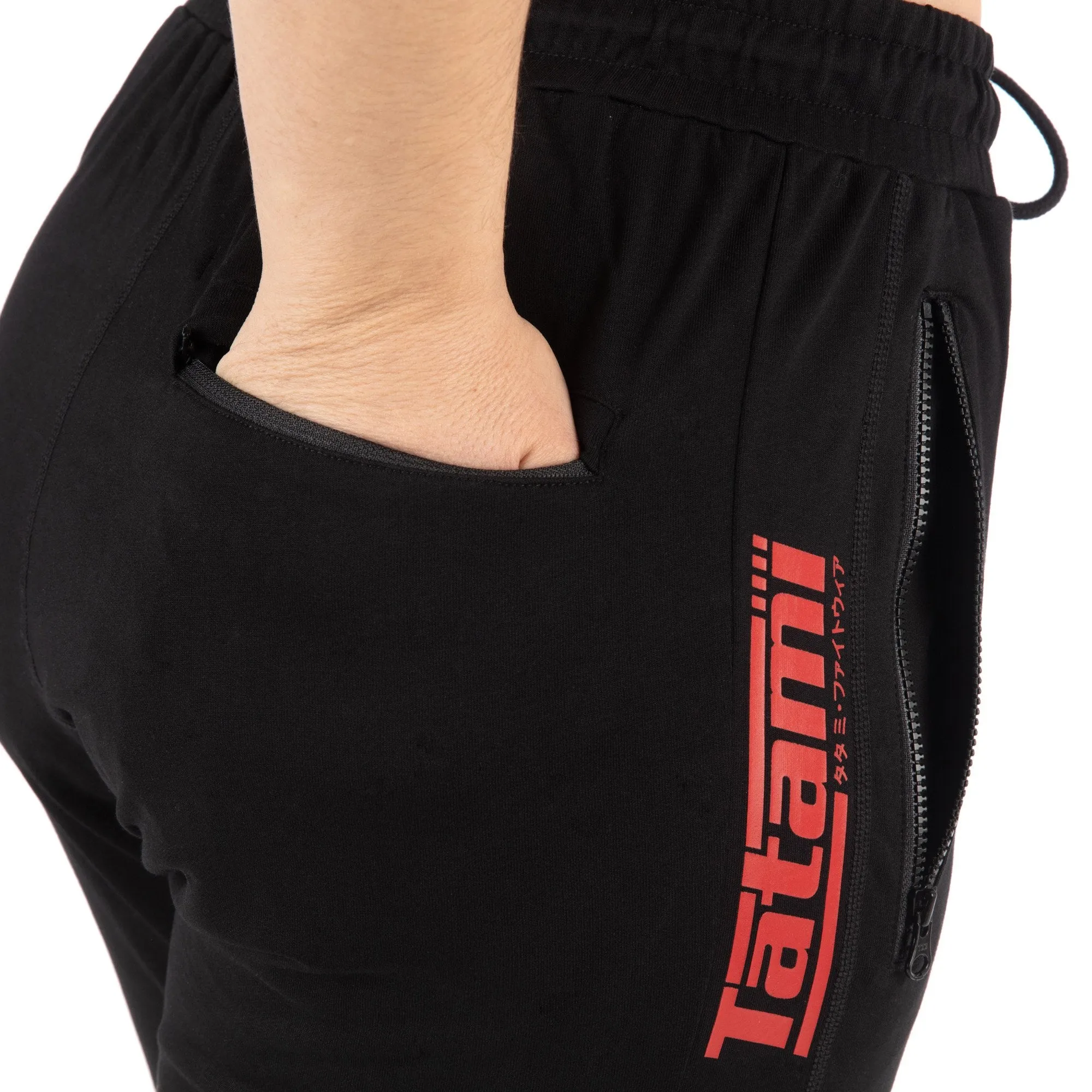 Pantaloni Lungi Femei TATAMI Logo - Negru & Rosu