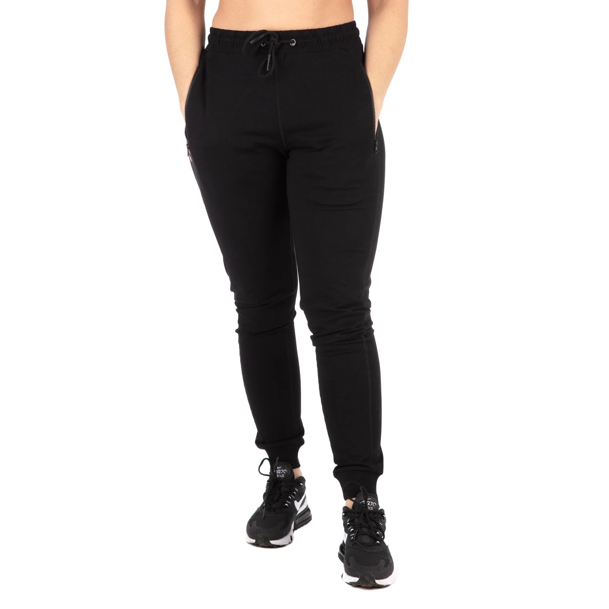 Pantaloni Lungi Femei TATAMI Logo - Negru & Rosu