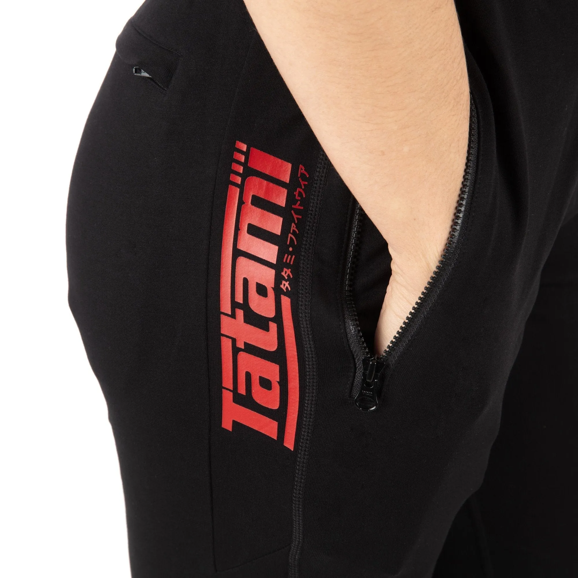 Pantaloni Lungi Femei TATAMI Logo - Negru & Rosu