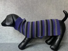 Paws Mock Neck Multi Color Stripes Knitted Sweater