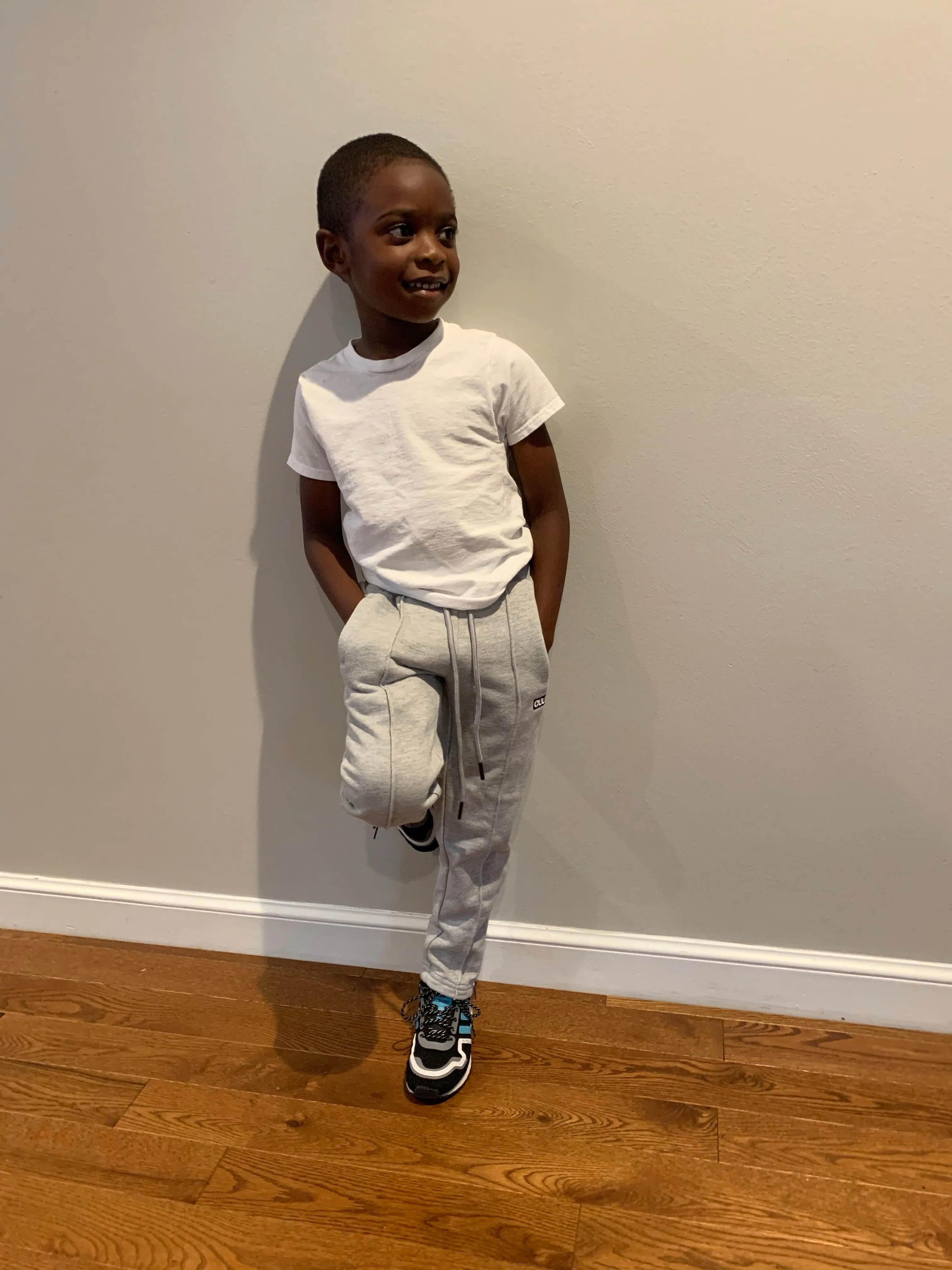 Pleated Block Culture Slim Fit Unisex Kids Joggers