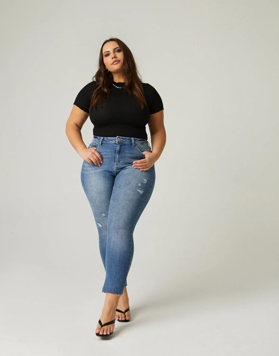 Plus Size Slim Straight Jeans