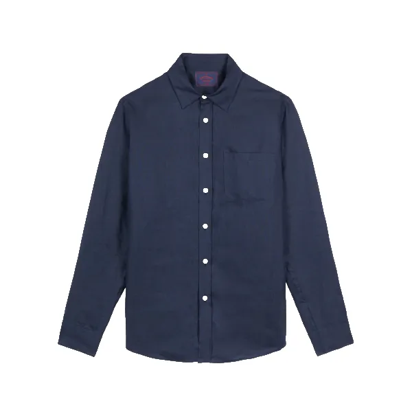 Portuguese Flannel Linen LS Shirt (navy)