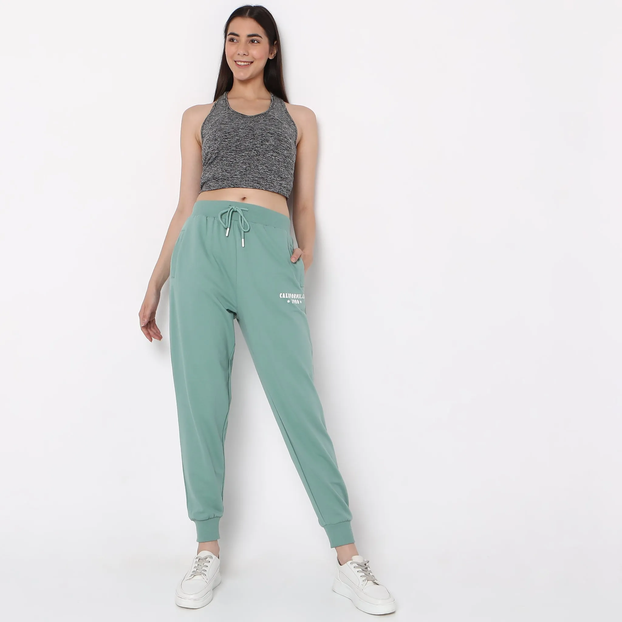 Regular Fit Graphic High Rise Joggers