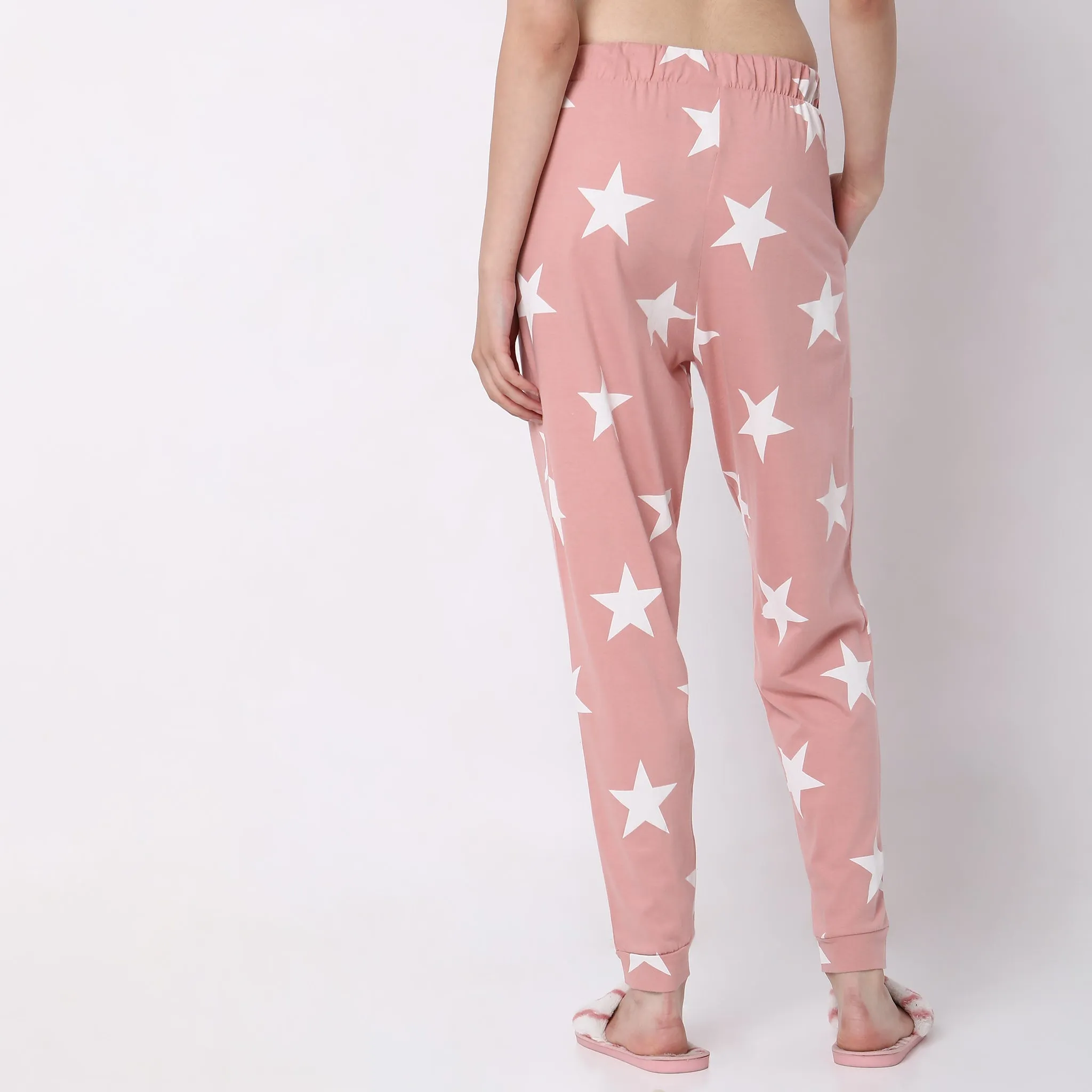 Regular Fit Printed Mid Rise Lounge Pyjamas