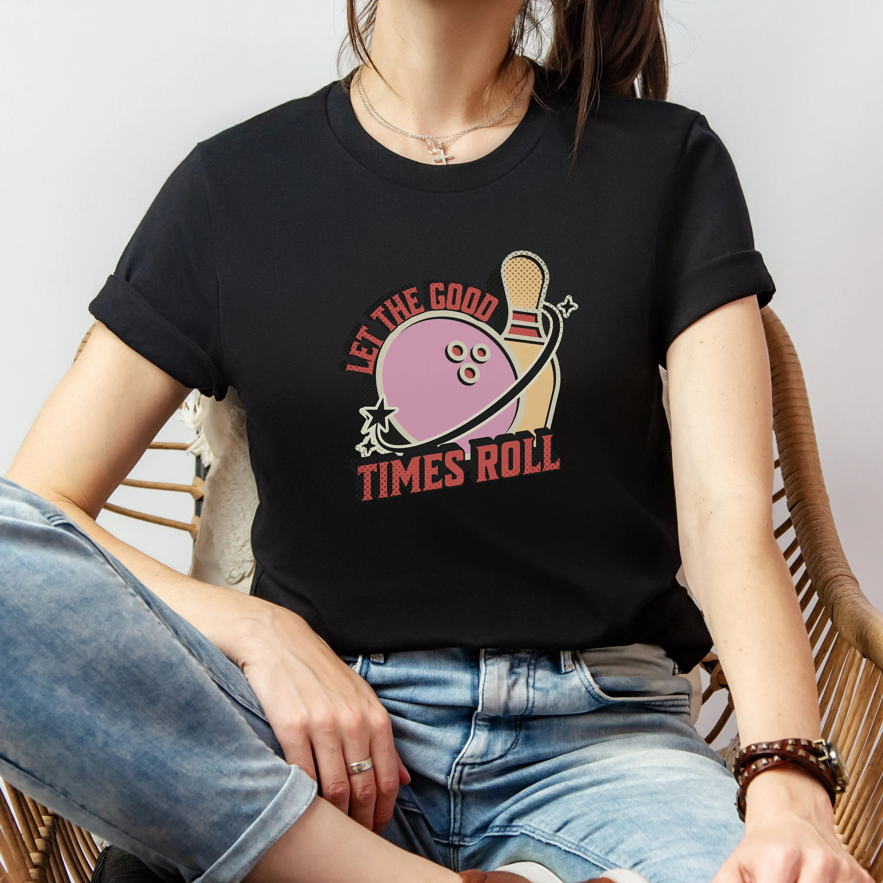 Retro Bowling Graphic T-Shirt, Let The Good Times Roll, Vintage Style Tee, Father's Day, Mother's Day