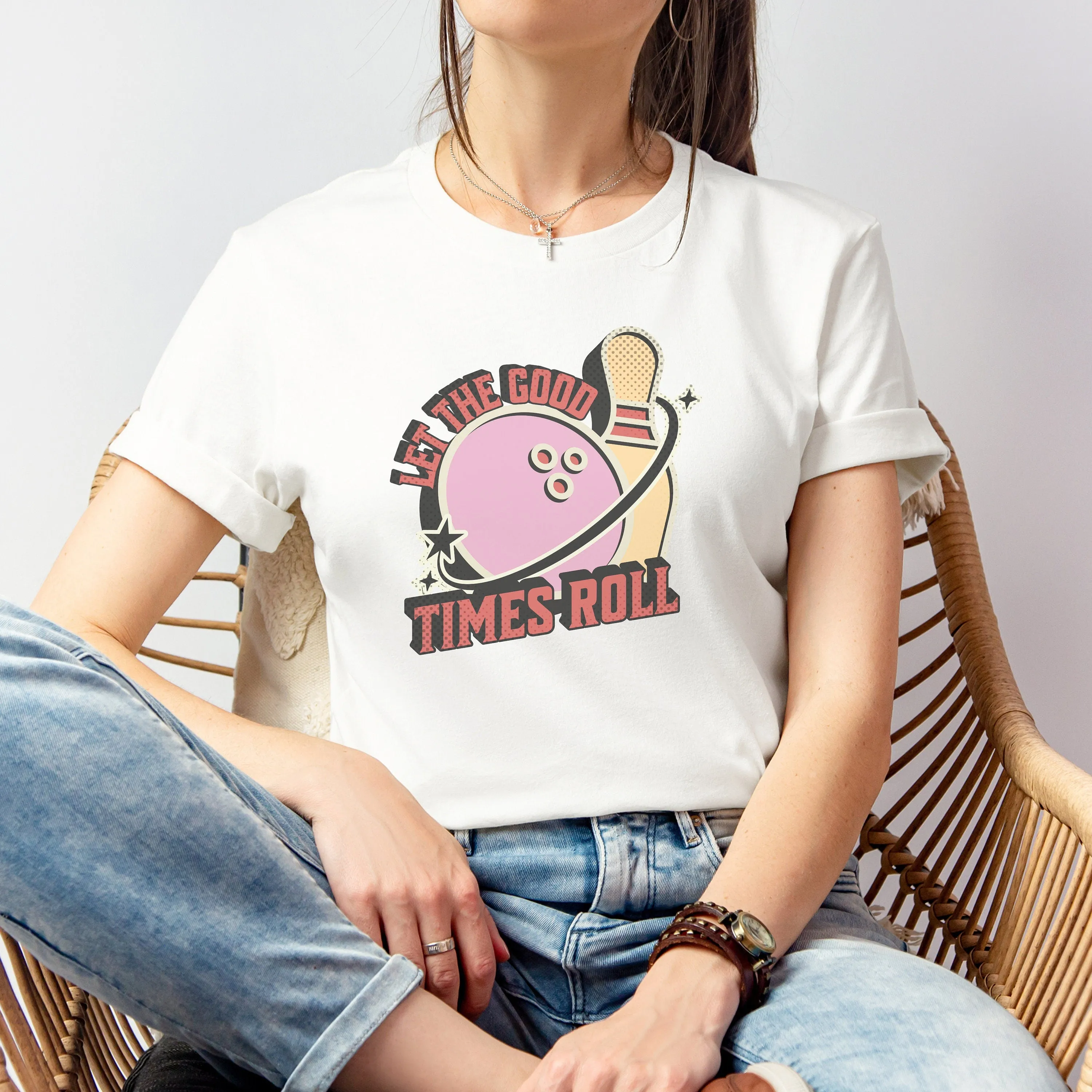Retro Bowling Graphic T-Shirt, Let The Good Times Roll, Vintage Style Tee, Father's Day, Mother's Day