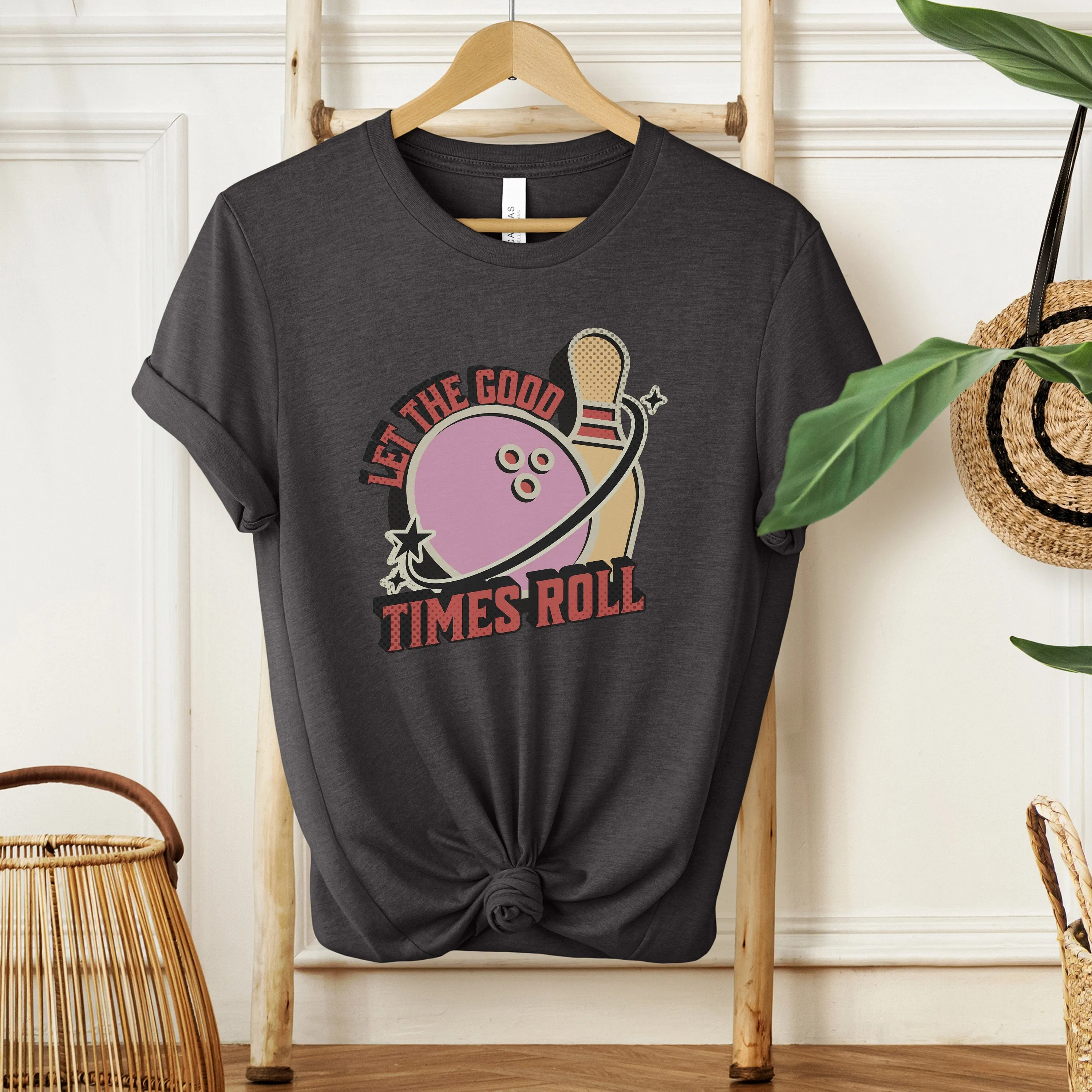 Retro Bowling Graphic T-Shirt, Let The Good Times Roll, Vintage Style Tee, Father's Day, Mother's Day