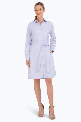 Rocca Pinpoint No Iron Dress, Blue Wave