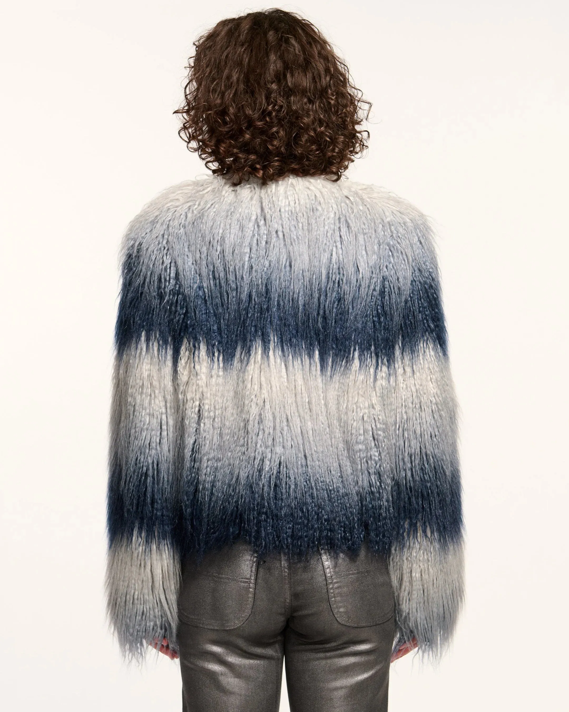 Samuel Faux Fur Coat | Navy Ombre