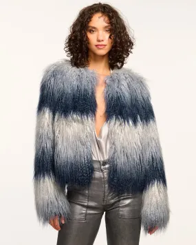 Samuel Faux Fur Coat | Navy Ombre