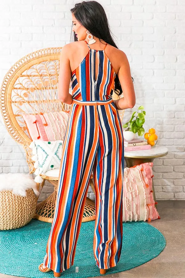 Santorini Sunset Striped Jumpsuit