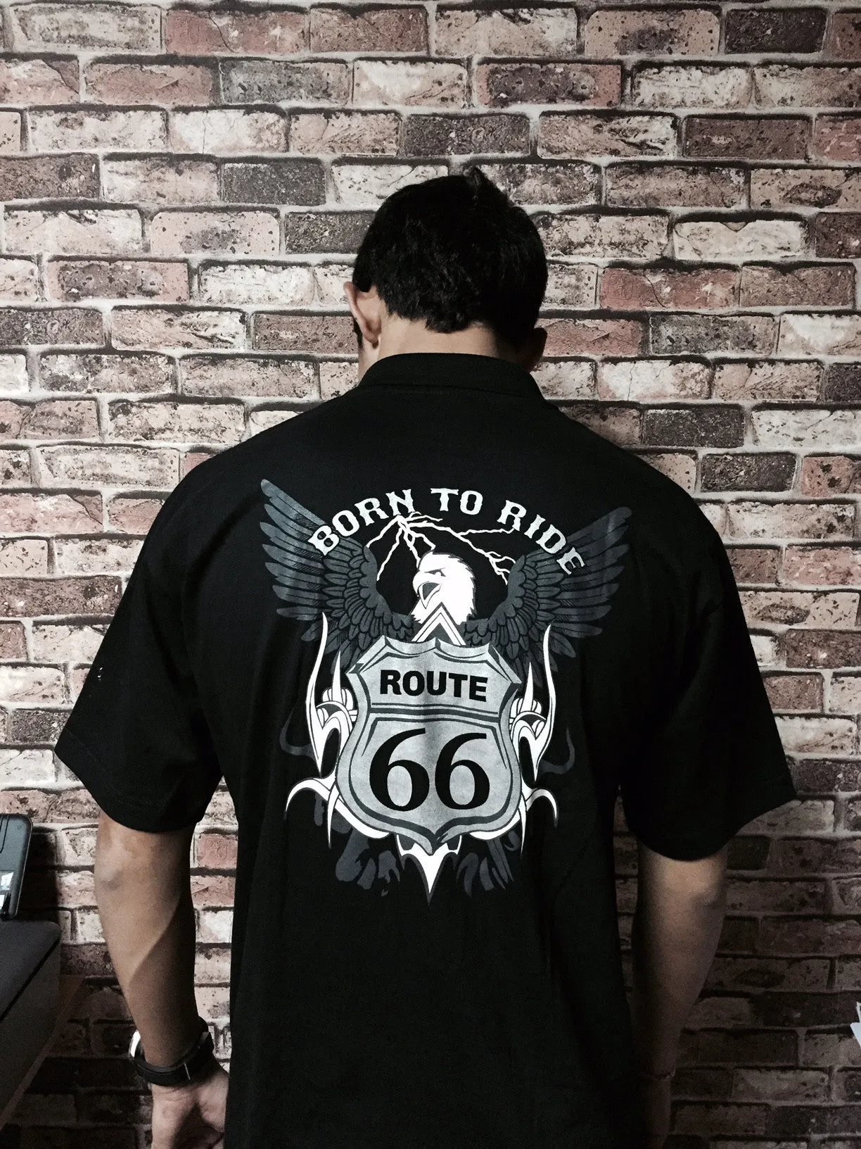 SKU R66 0196 Route 66 Born to Ride Polo Shirt size XL