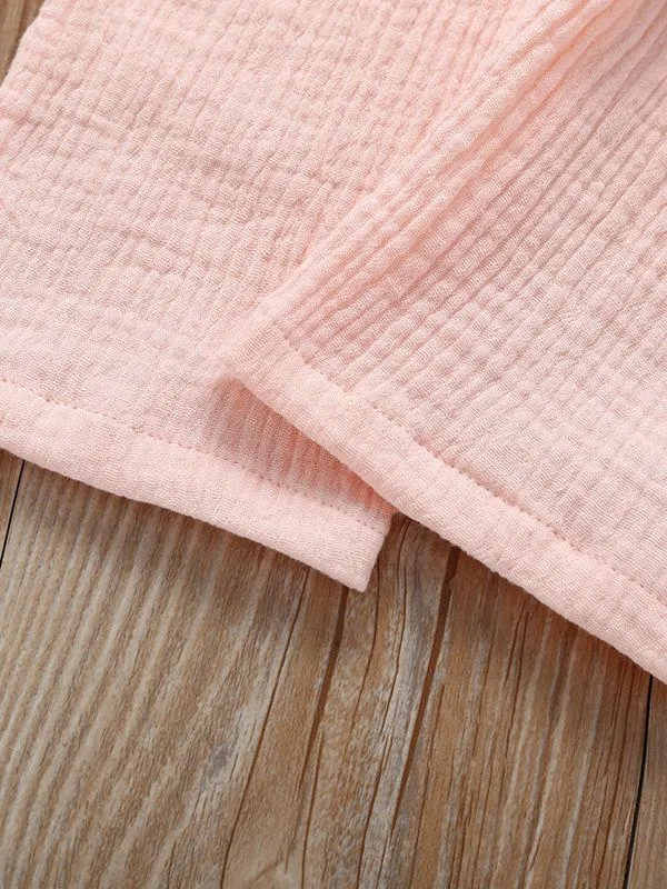 Solid Color Baby Girl Stylish Jumpsuit