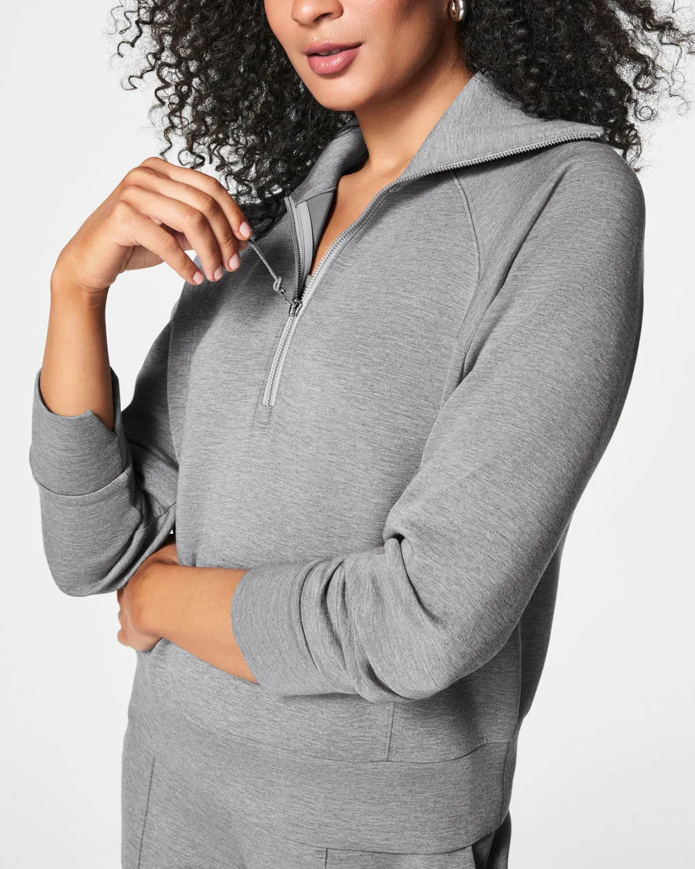 Spanx AirEssentials Heather Grey Half Zip
