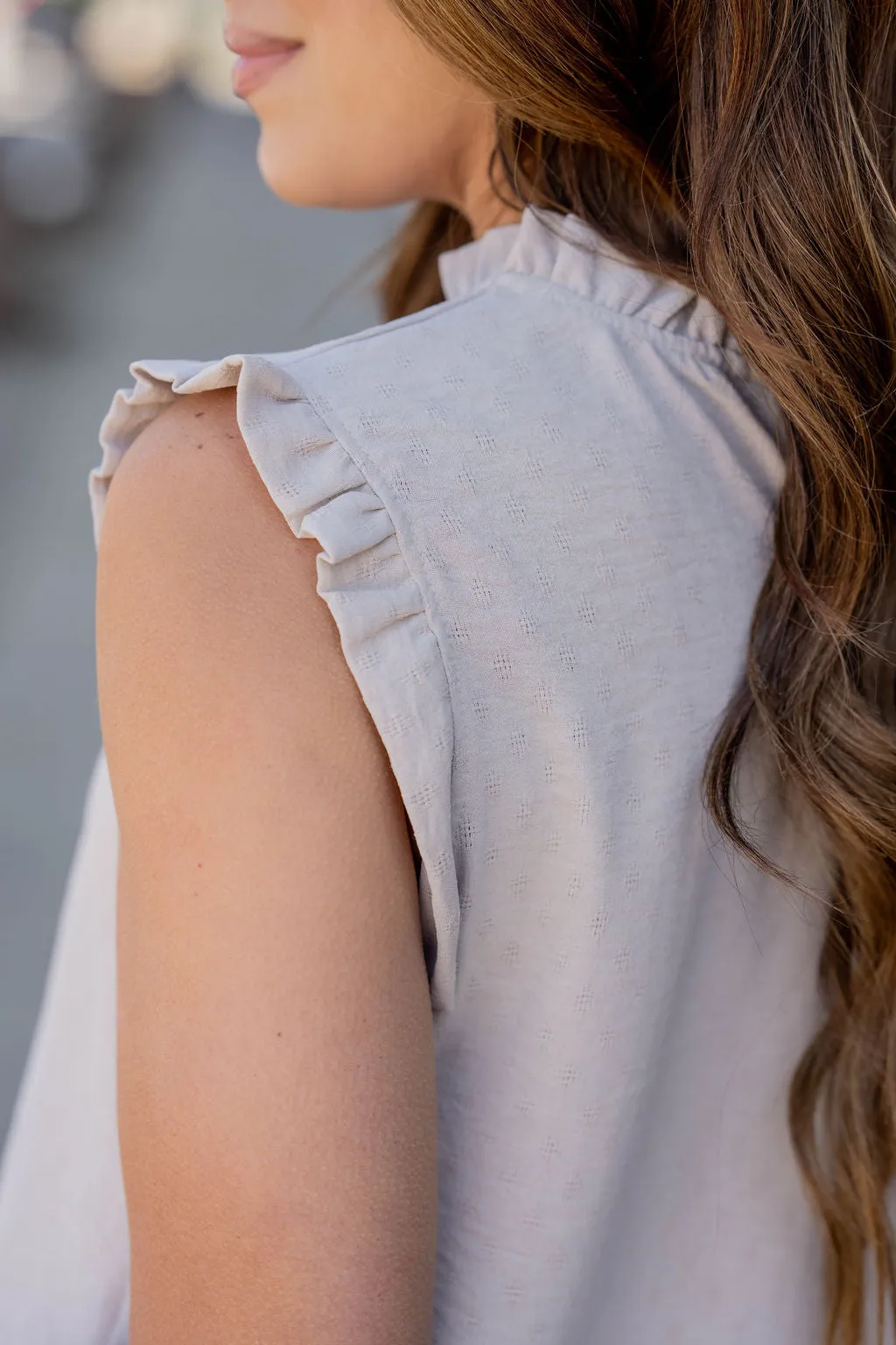 Stitched Dots Cinched Trim Tank