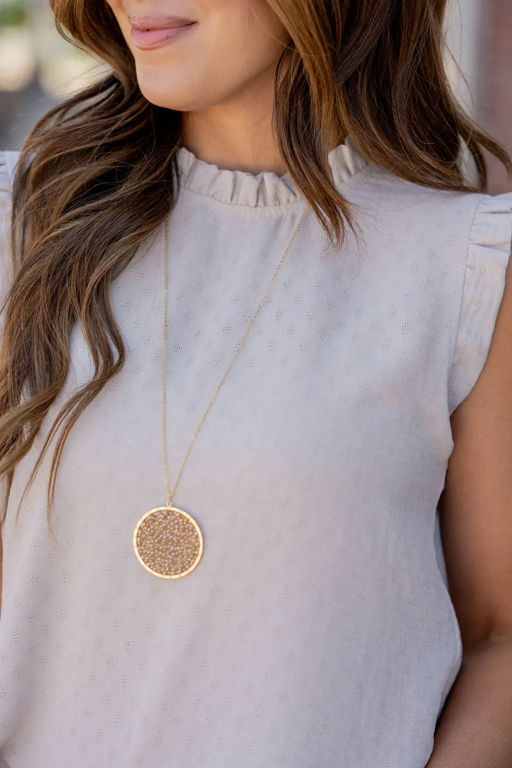 Stitched Dots Cinched Trim Tank