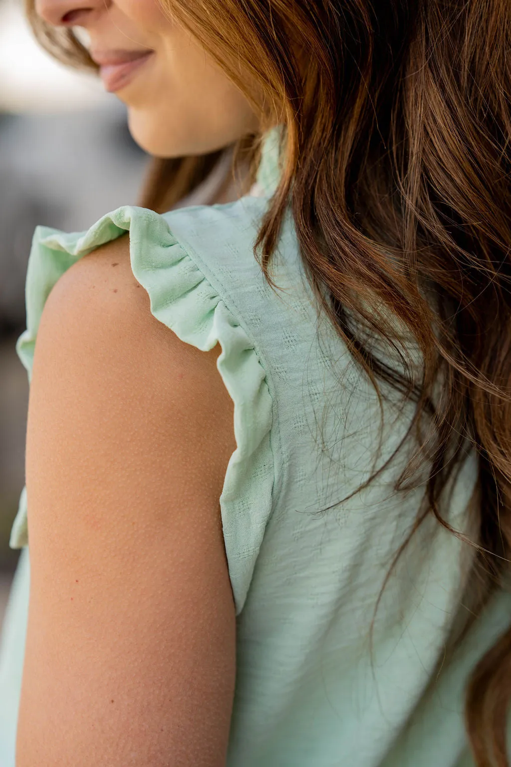 Stitched Dots Cinched Trim Tank