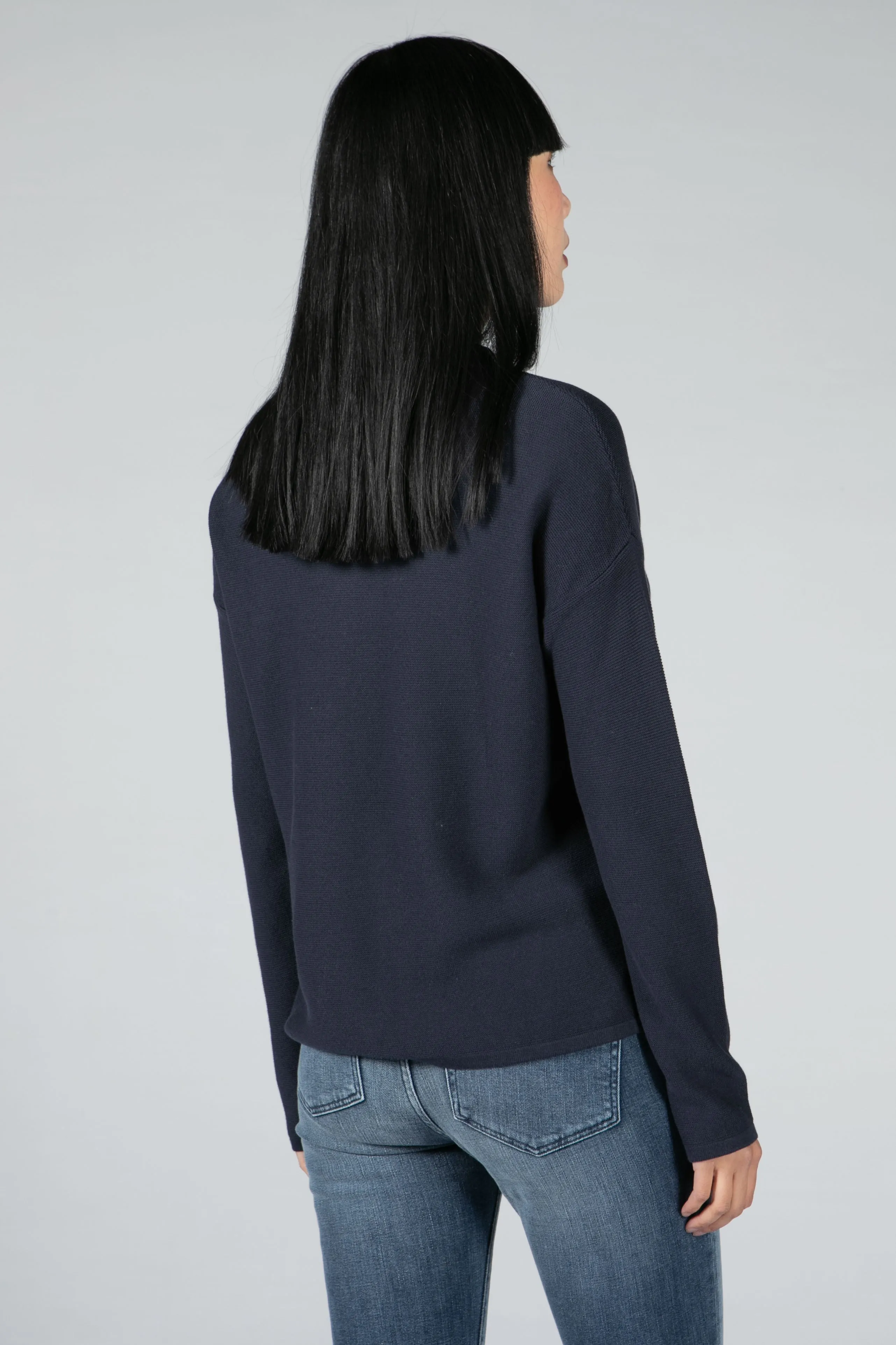 SWEATER MADE OF ORGANIC COTTON IN NIGHT SKY