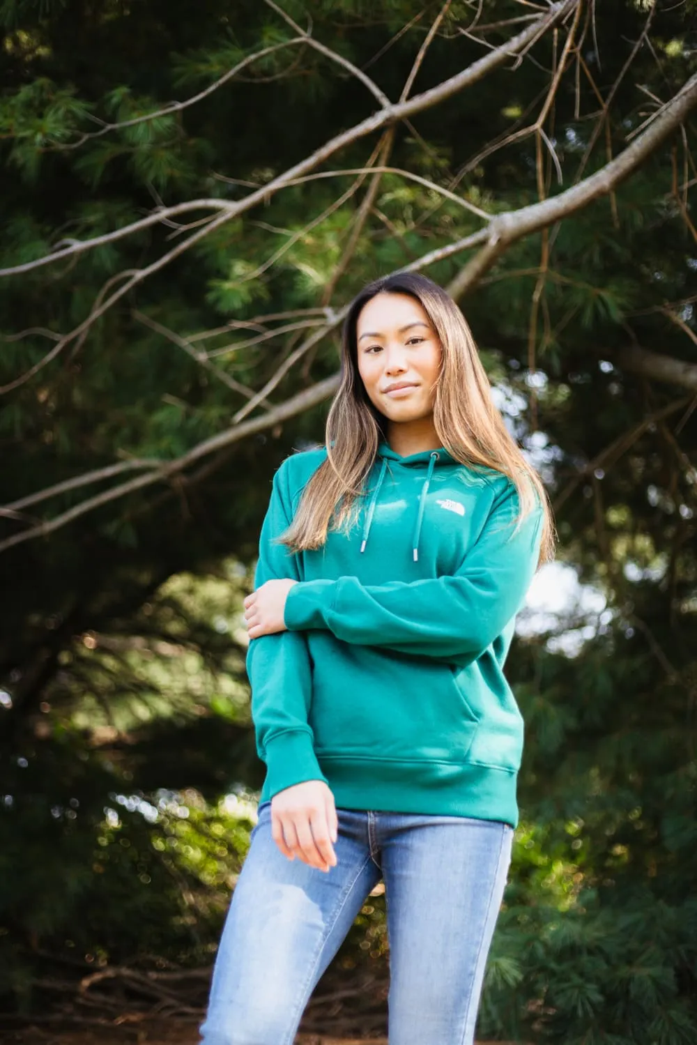 The North Face Evolution Hoodie for Women in Evergreen | NF0A88ZW-NL1