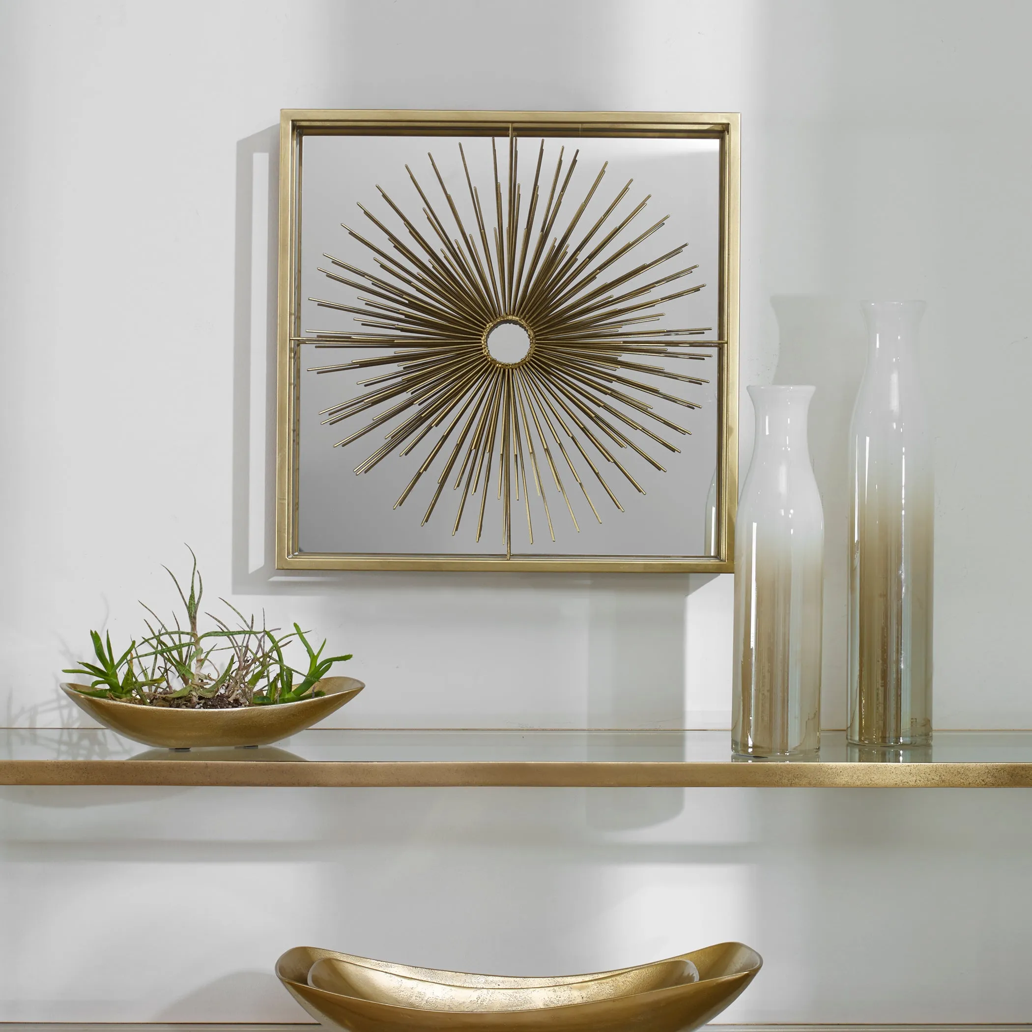Uttermost Starlight Mirrored Brass Wall Decor