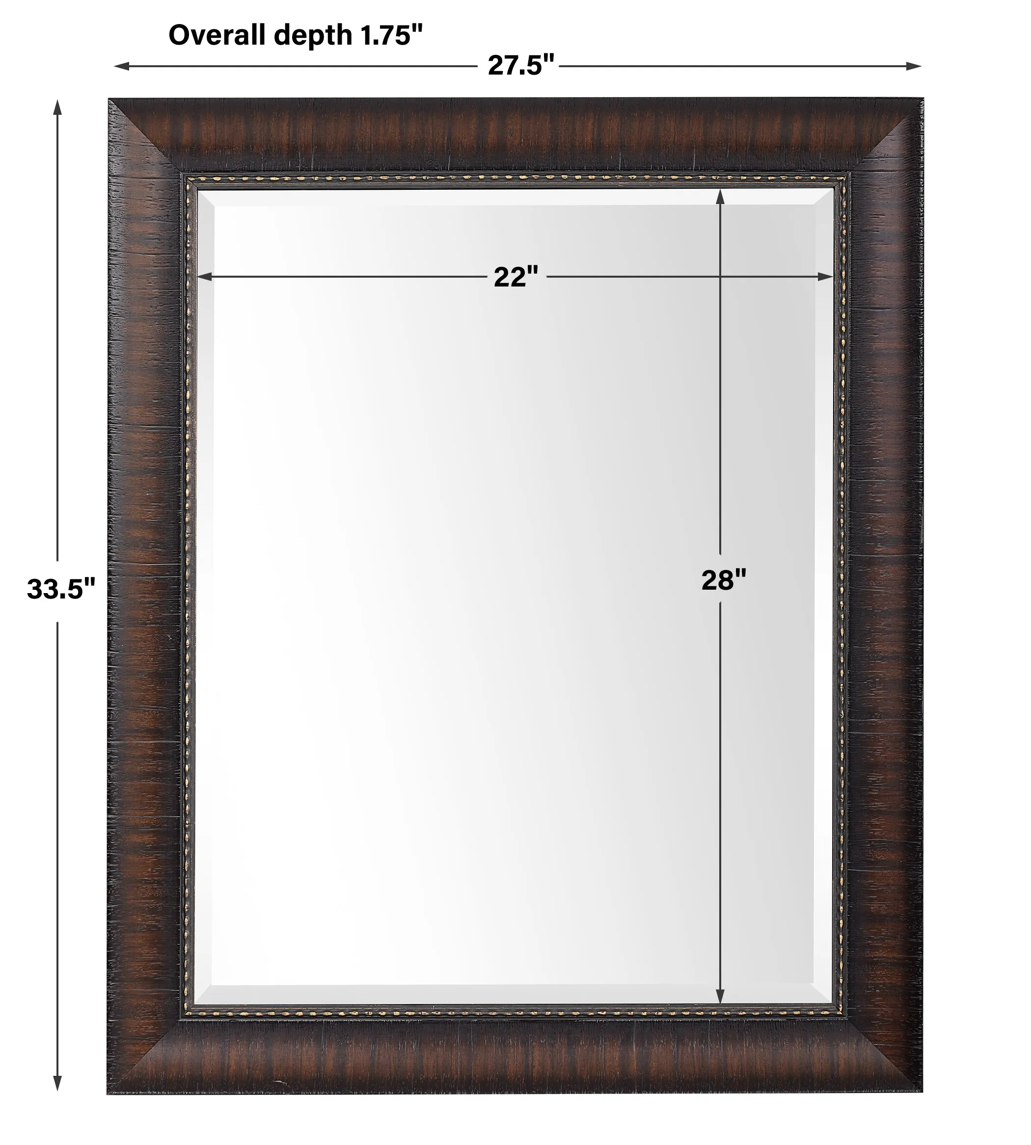 Uttermost Wythe Burnished Wood Mirror