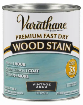 Varathane 297427 Premium Oil-Based Fast Dry Wood Stain, Vintage Aqua, 1 Qt