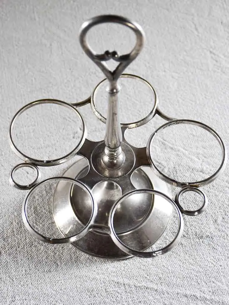 Vintage French five piece oil salt, pepper service