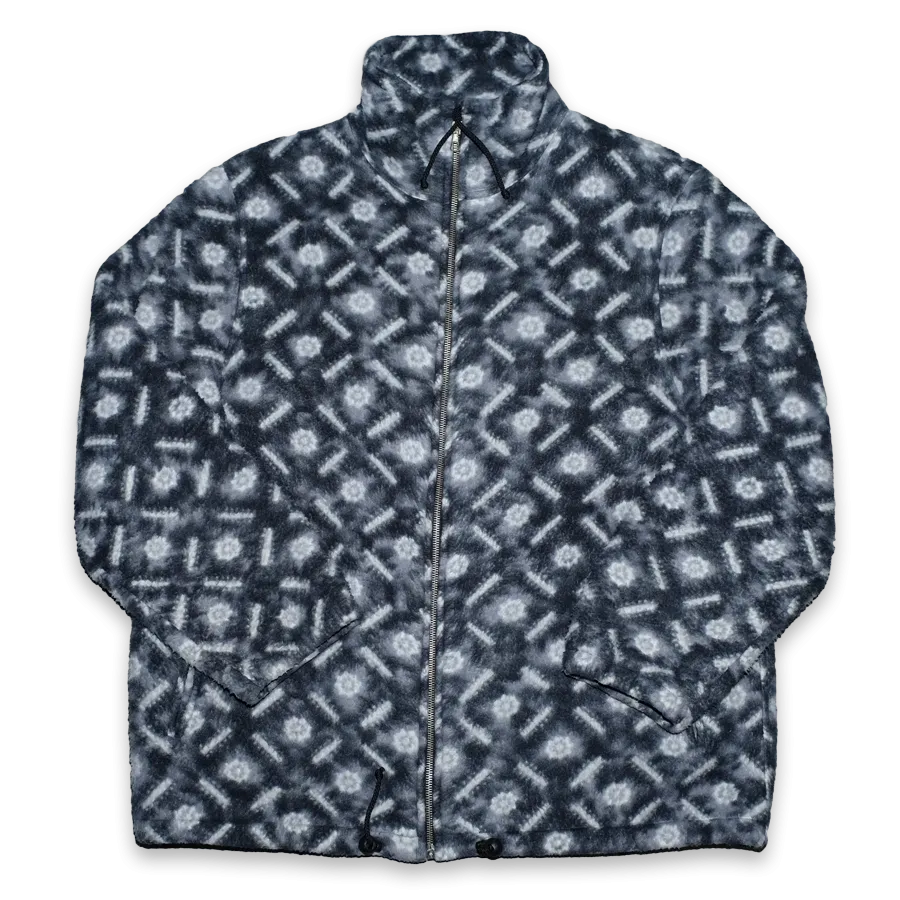 Vintage Pattern Fleece Jacket Large