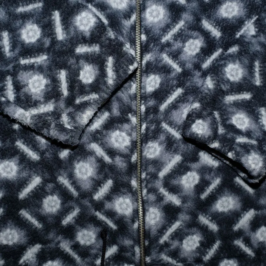 Vintage Pattern Fleece Jacket Large