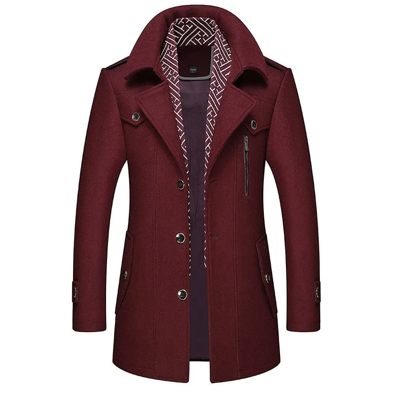 Winter men thickened wool coat