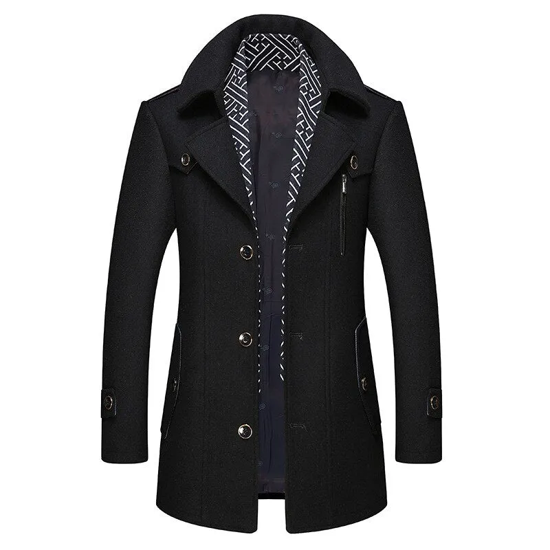Winter men thickened wool coat