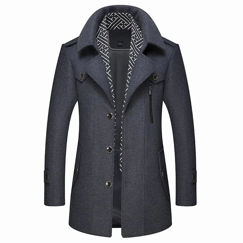 Winter men thickened wool coat