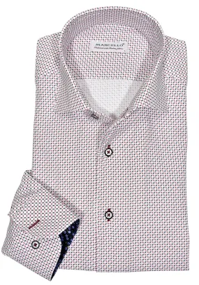 WM608R Slim Fit Red Diagonal Roll Collar