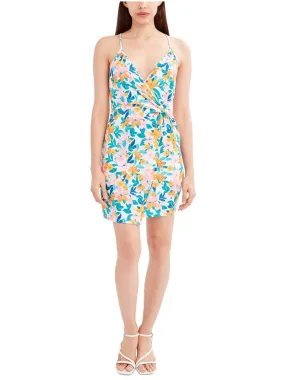 Women's Floral Printed Twist Faux-Wrap Dress,Multi