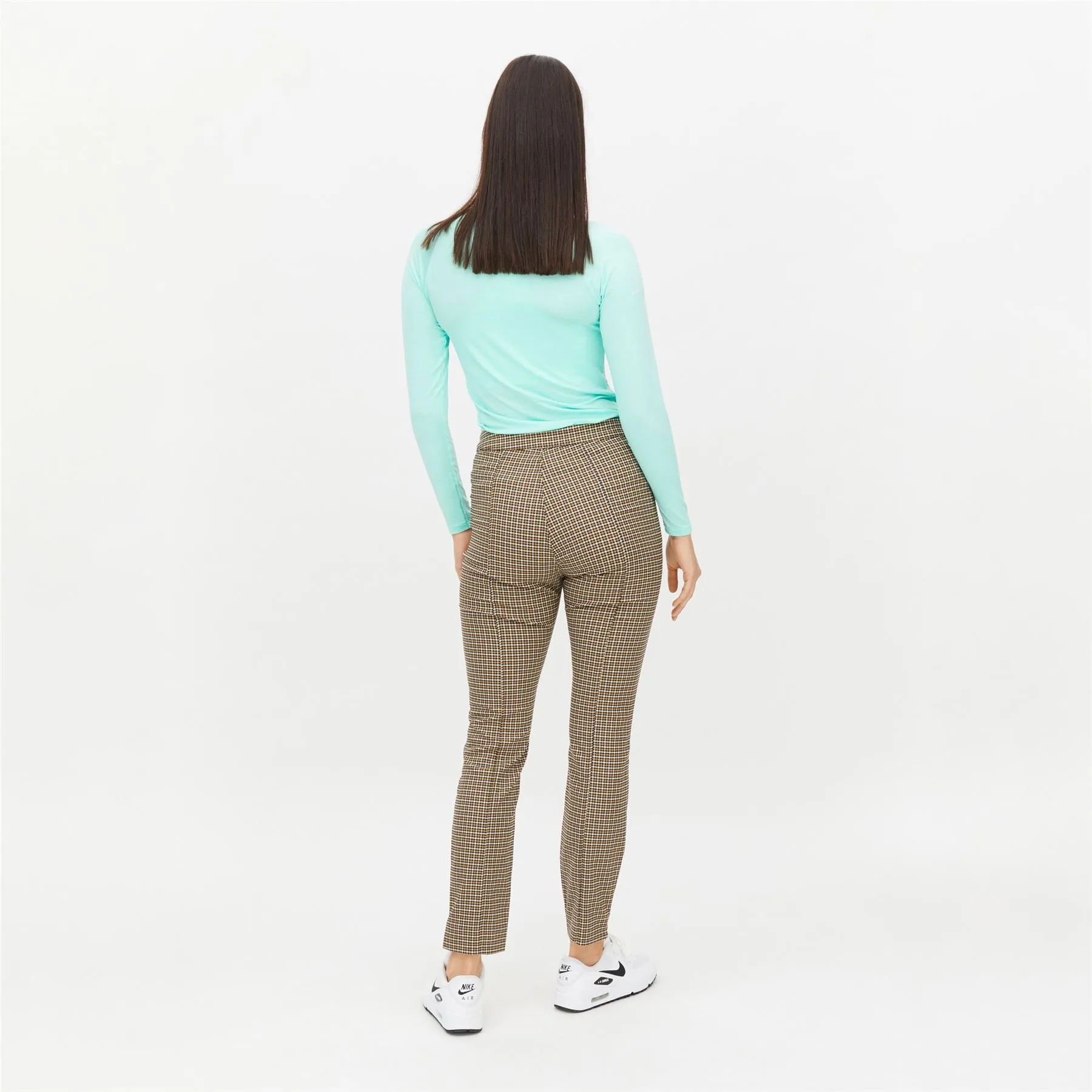 Womens Jess Yarn Dye Trousers Check Brown - AW24