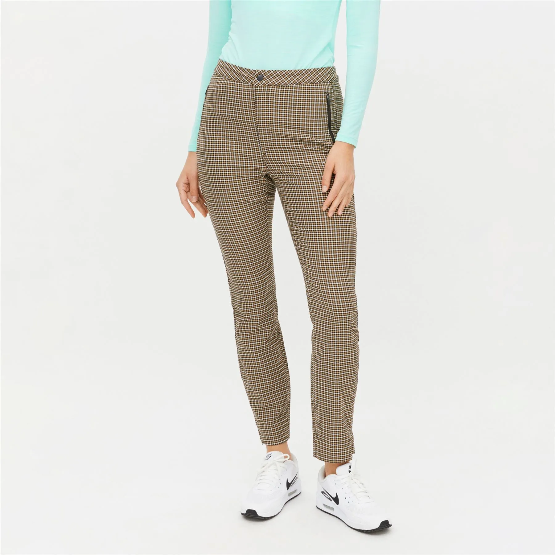 Womens Jess Yarn Dye Trousers Check Brown - AW24