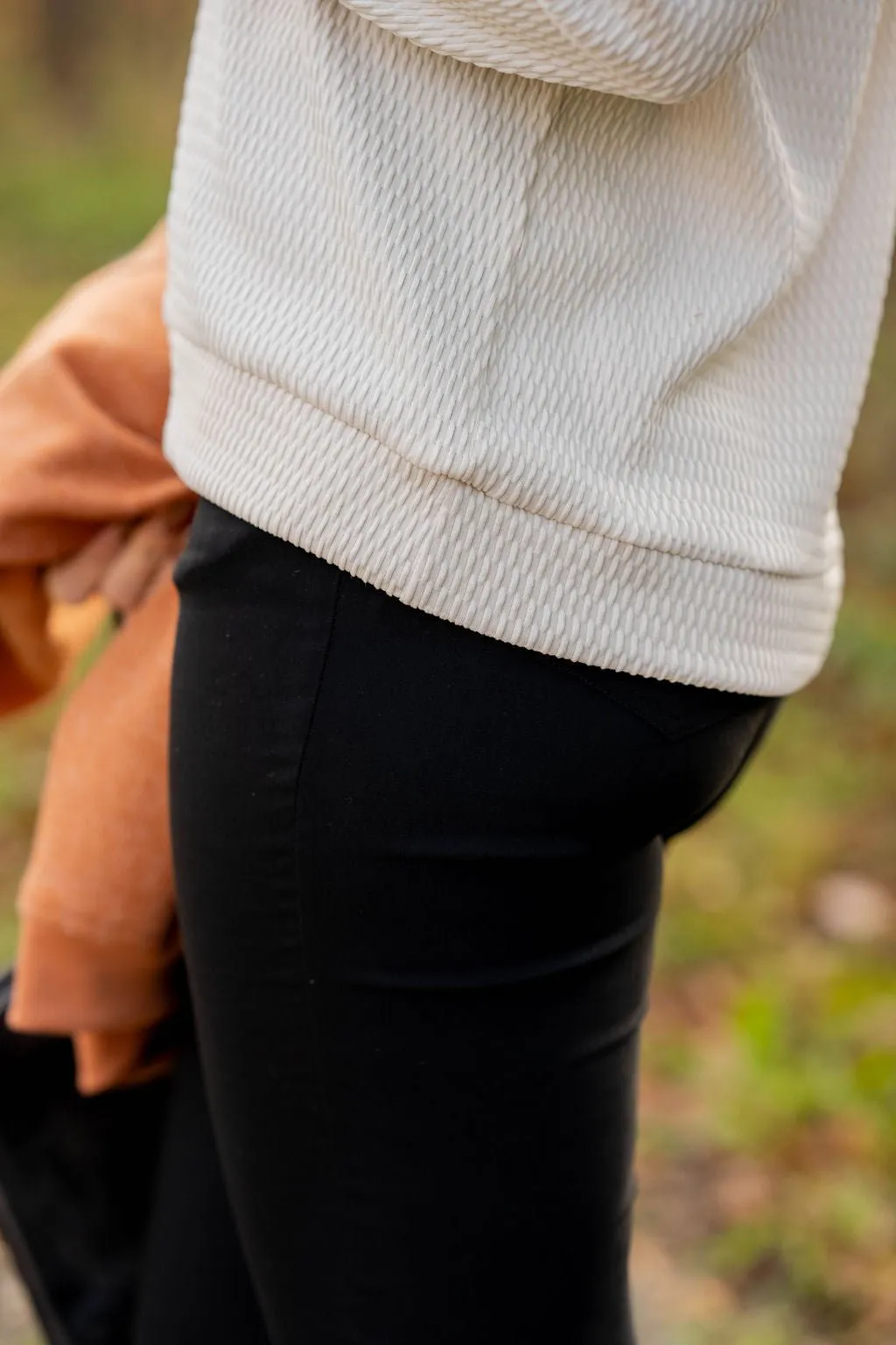 Woven Textured Sweatshirt