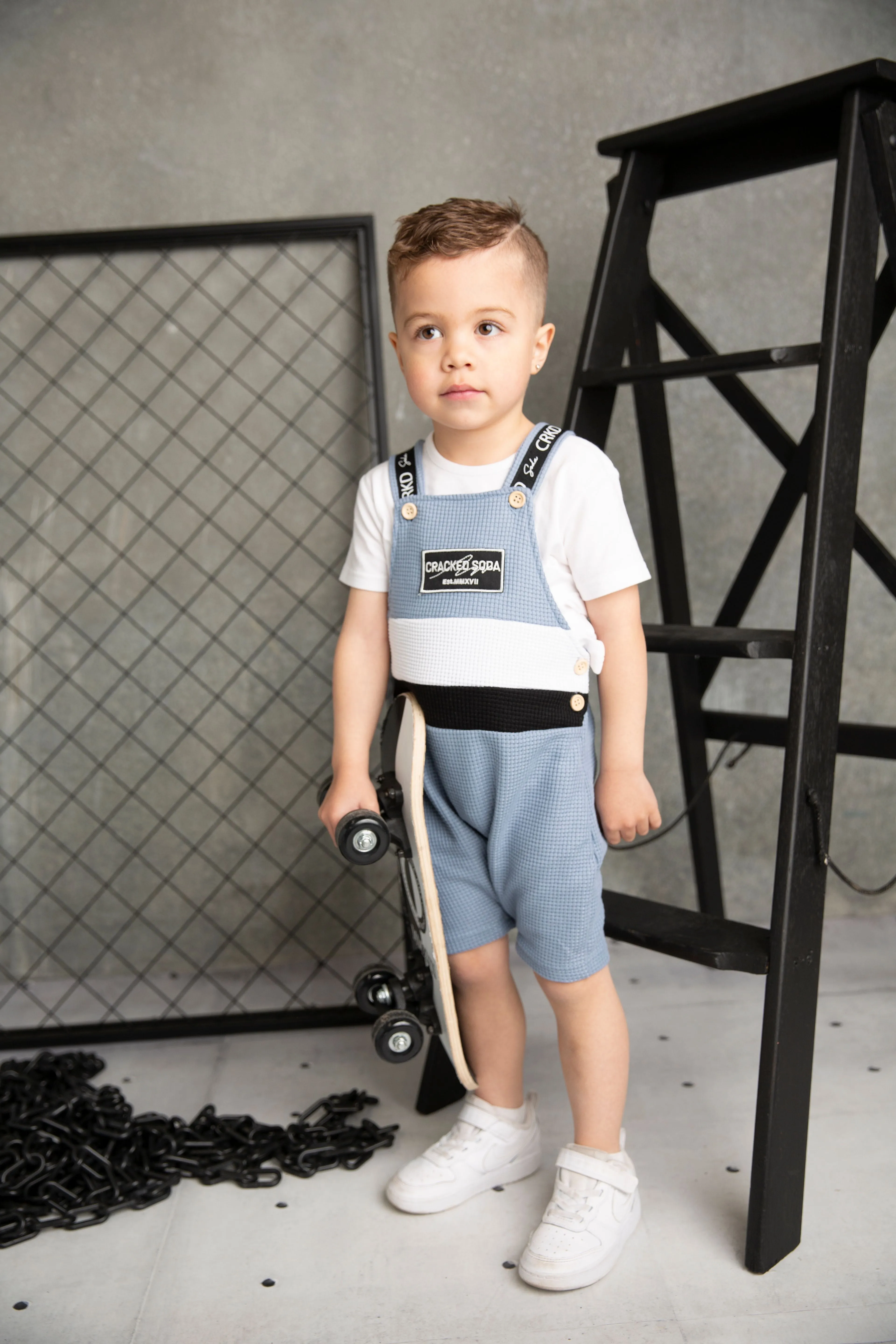 Xavier 2pce Overall Set - Dusty Blue