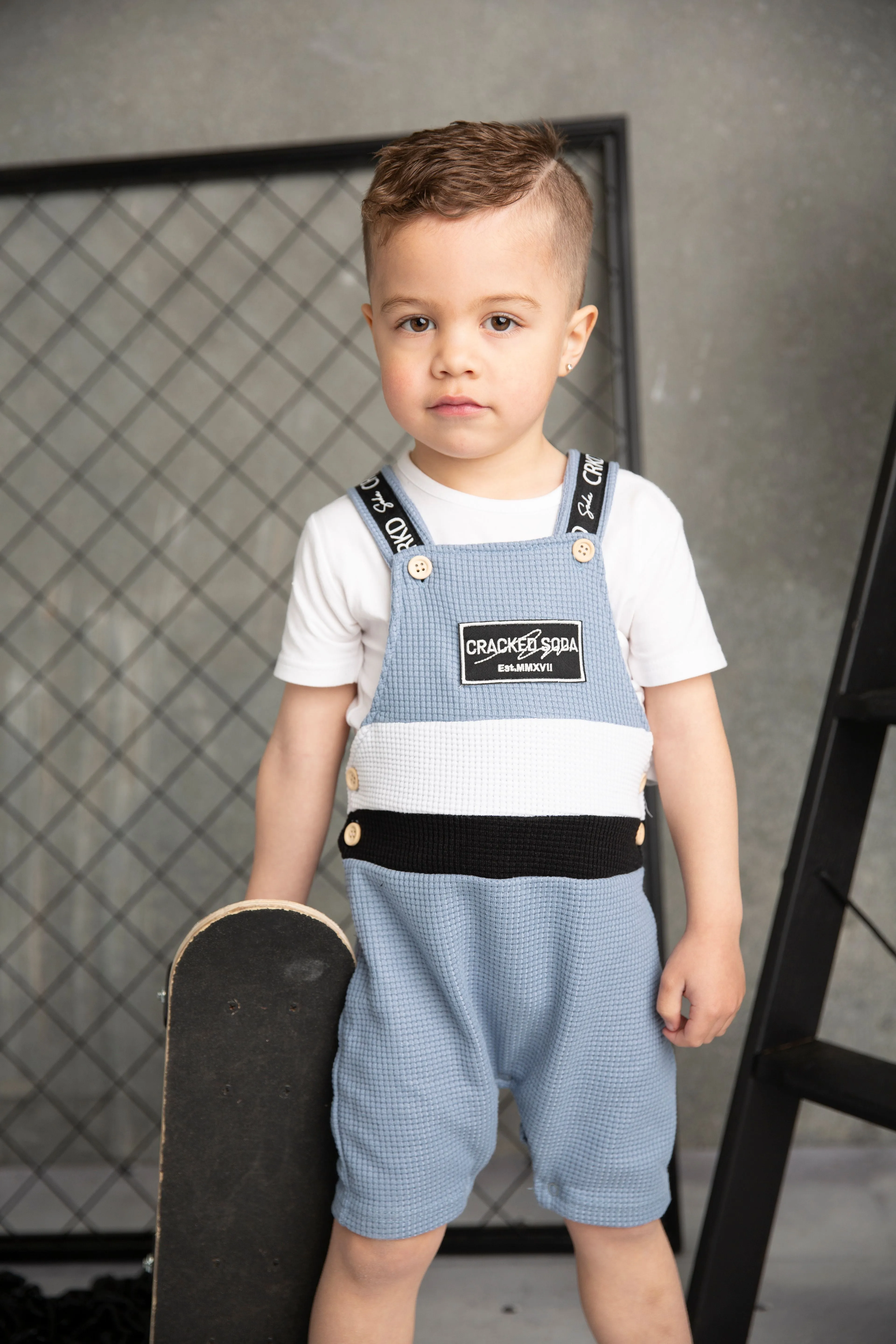 Xavier 2pce Overall Set - Dusty Blue