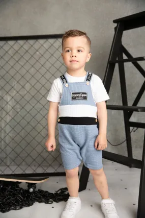 Xavier 2pce Overall Set - Dusty Blue