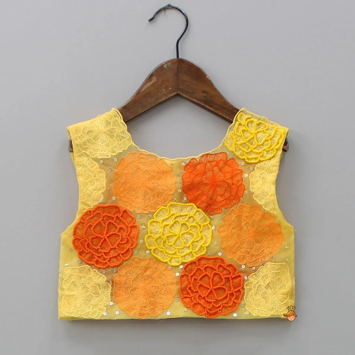 Yellow Jumpsuit With Embroidered Top