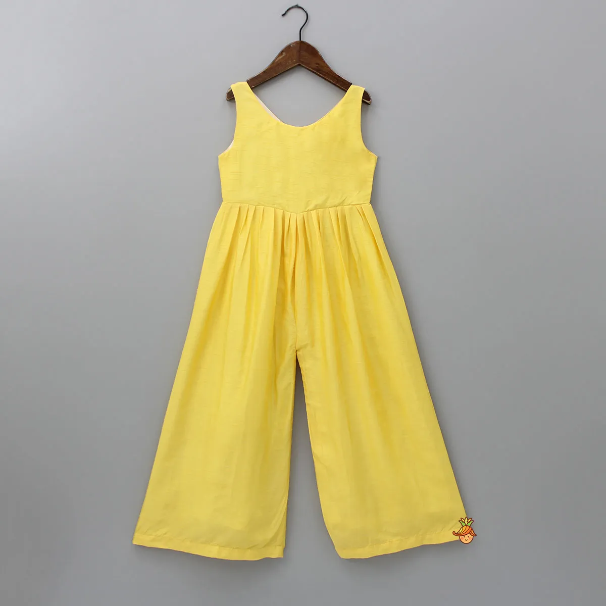Yellow Jumpsuit With Embroidered Top