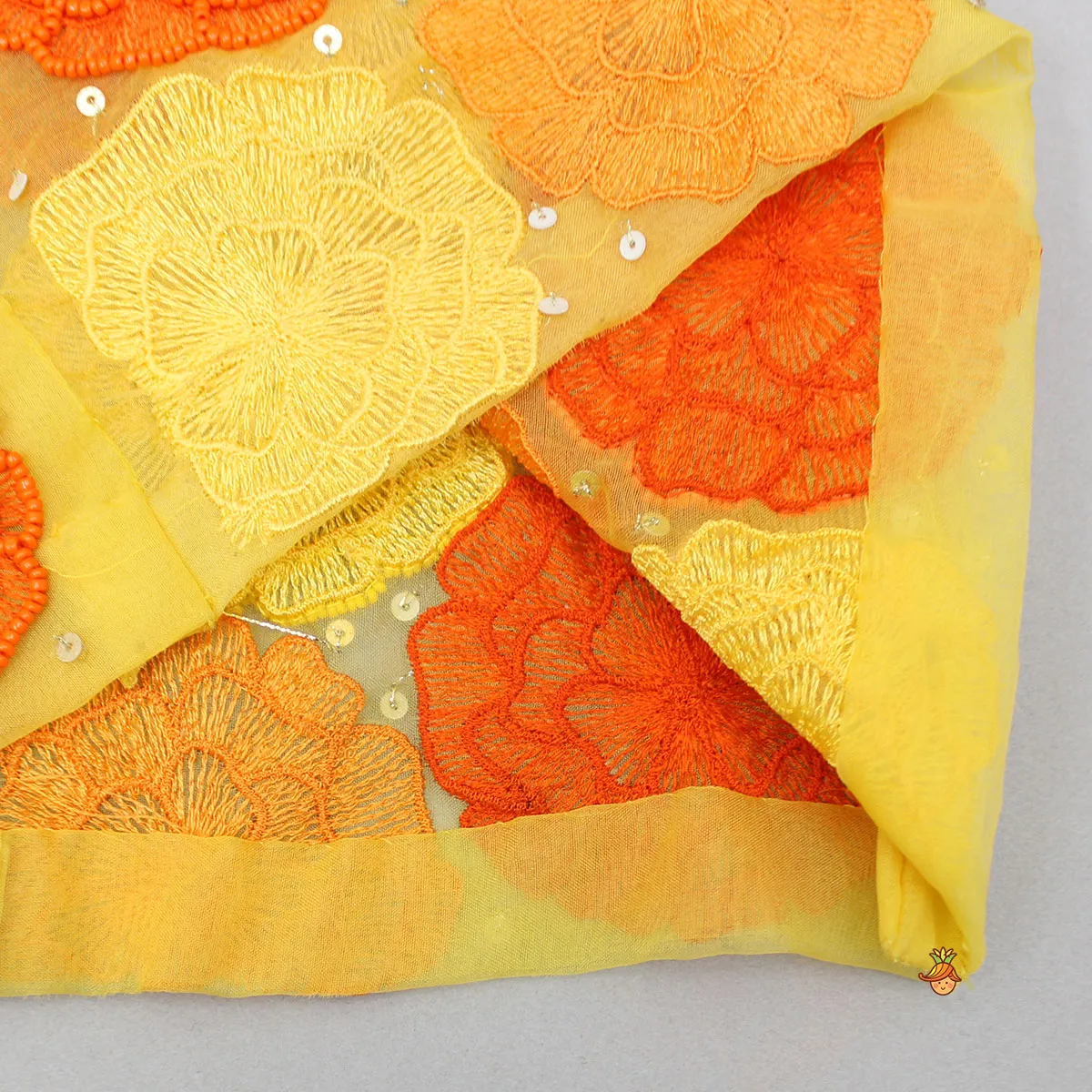 Yellow Jumpsuit With Embroidered Top
